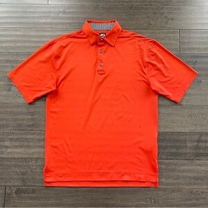 Footjoy FJ Golf Polo Shirt Mens M Orange